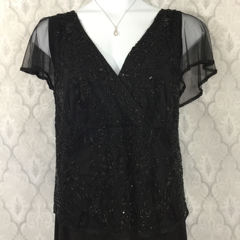 NWOT Lane Bryant Sheer Beaded Formal Top